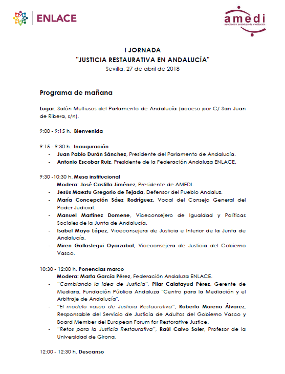 Lee más sobre el artículo I Jornada «Justicia Restaurativa en Andalucía»